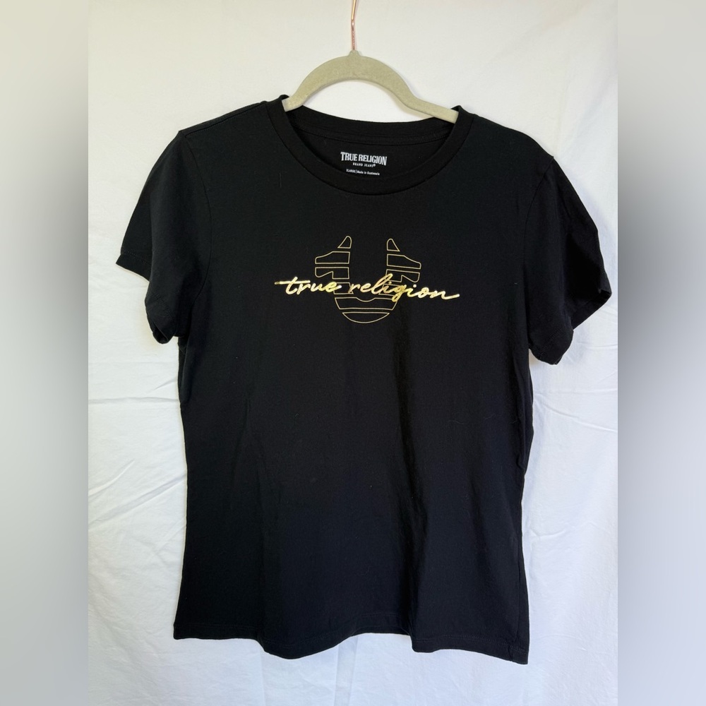 True Religion‎ Black Graphic Logo T-Shirt Size L